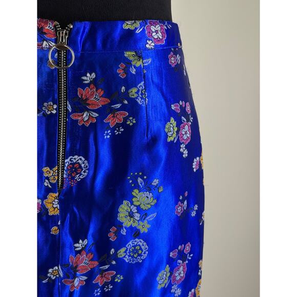 Jaded London Floral Satin Skirt Zipper O-ring Detail Sz S NWOT - Picture 4 of 8